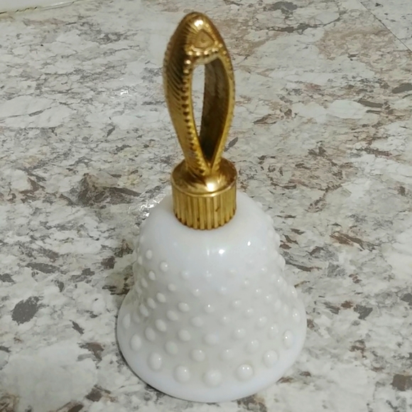 Vintage AVON Milk Glass Hobnail Bell Cologne Perfume Bottle - Picture 2 of 6